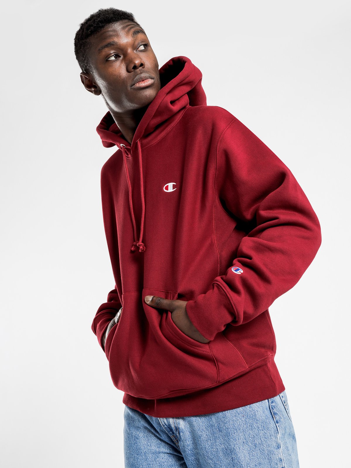 Champion Reverse Weave Hoodie (M) Sepia Red X-Large