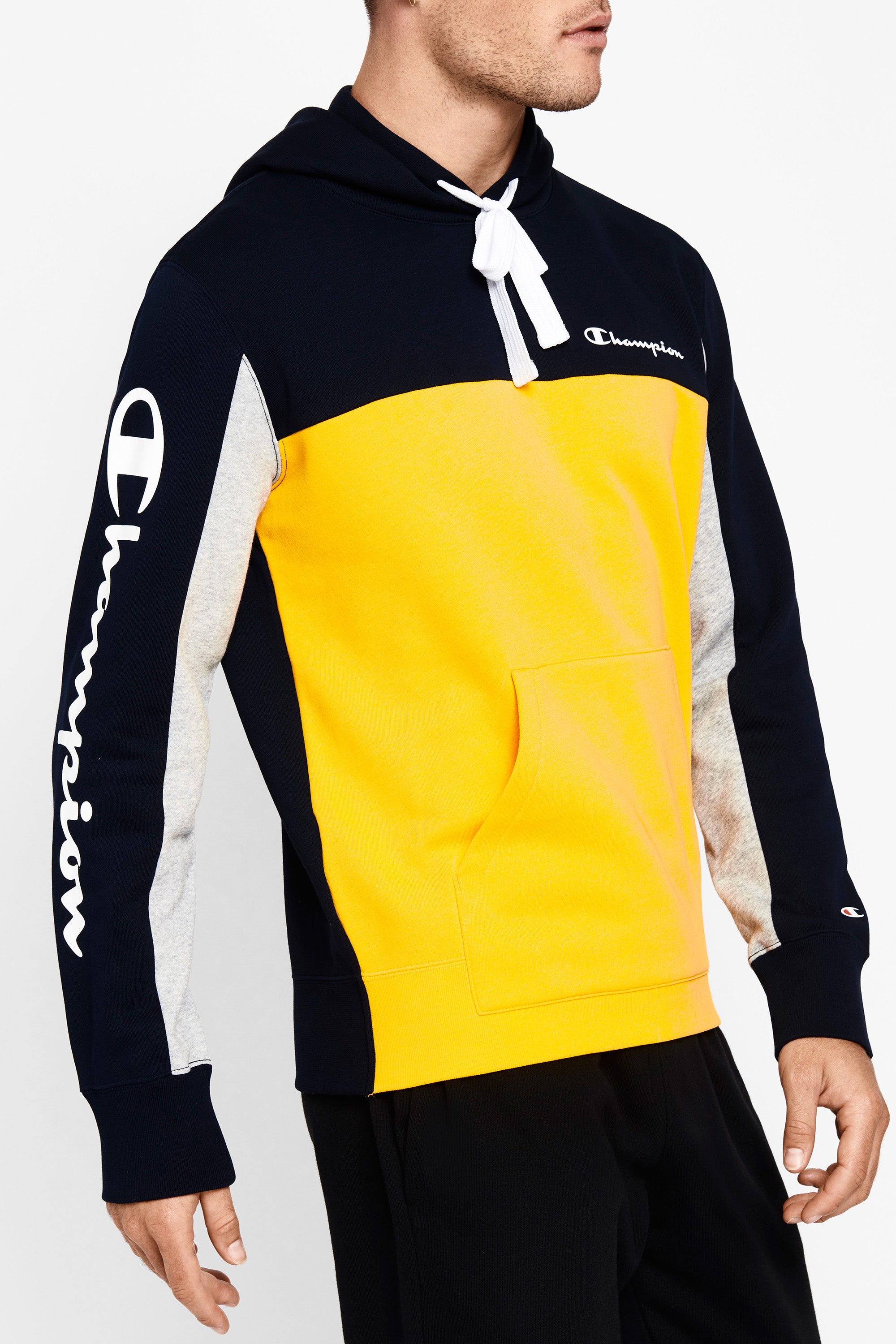 Champion Colour Block Hoodie (M) - Navy/Yellow – Sporting Brands