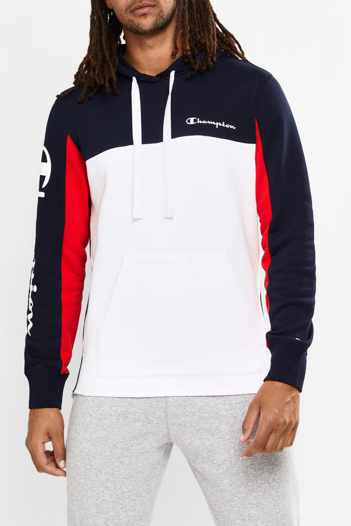 Champion Colour Block Hoodie (M) - Navy/White/Red