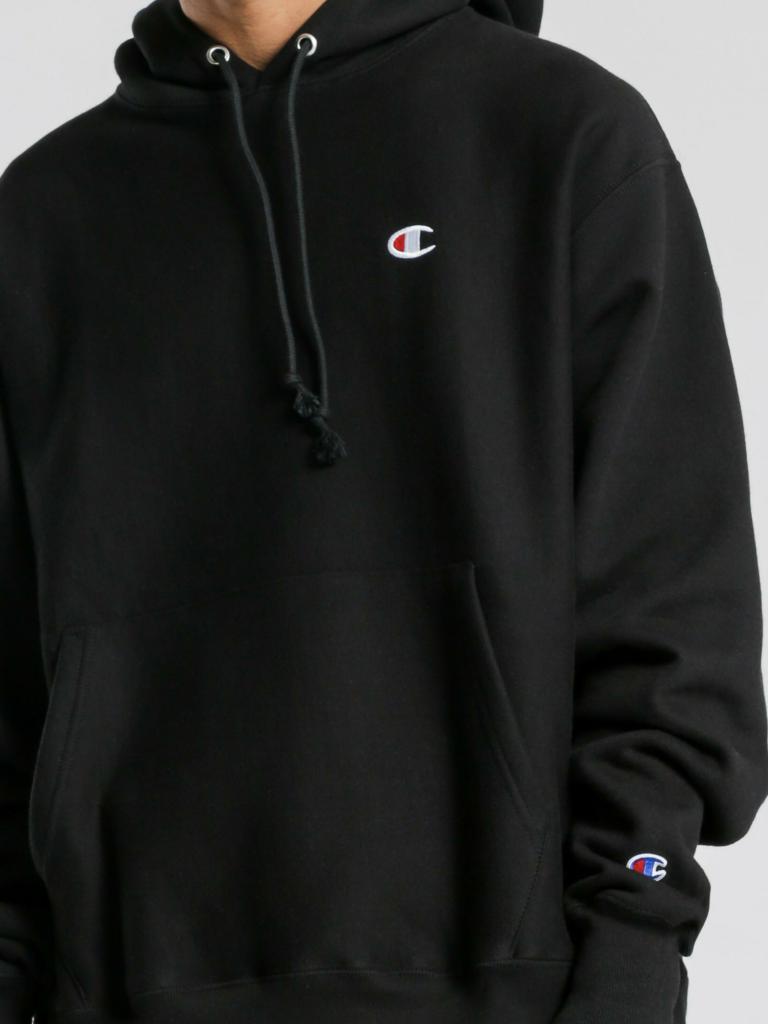 Fleece Hoodie Champion Reverse Weave Hoodie Sweatshirt Black