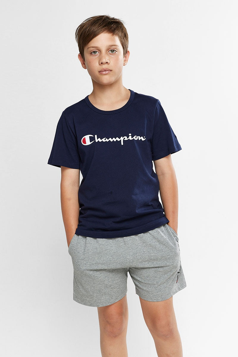 Champion Script Tee Shirt - Kids - Navy