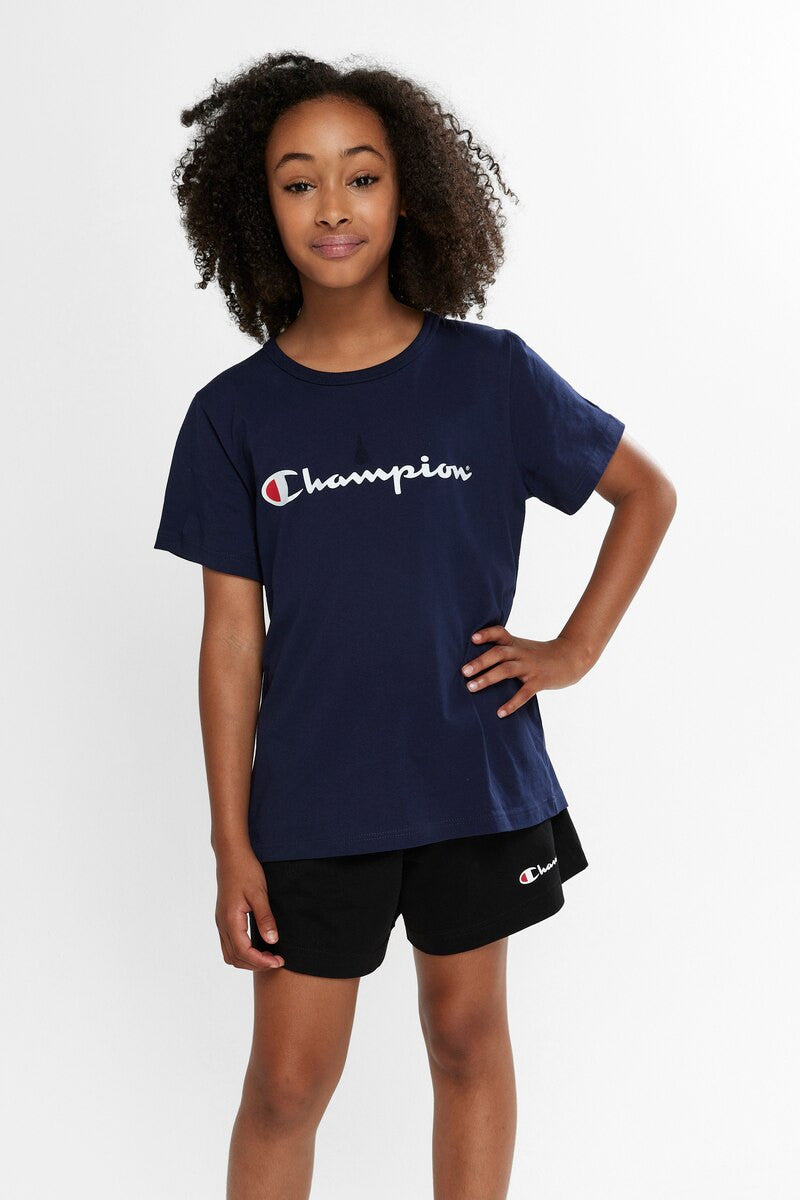 Champion Script Tee Shirt - Kids - Navy